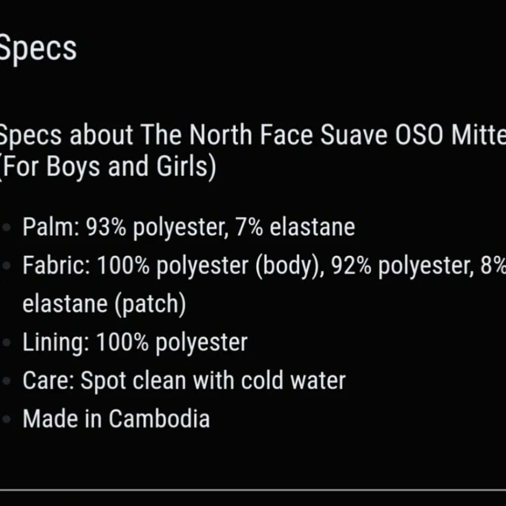 NWT The North Face Suave OSO mittens in Lavender Fog Size L 6.5" boys girls - Picture 6 of 6
